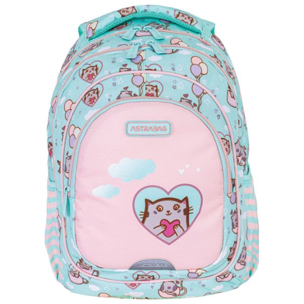 ASTRABAG Ranac đački anatomski 3zipa AB330 Kitty's World 502024001 svetlo roze - EP3021800