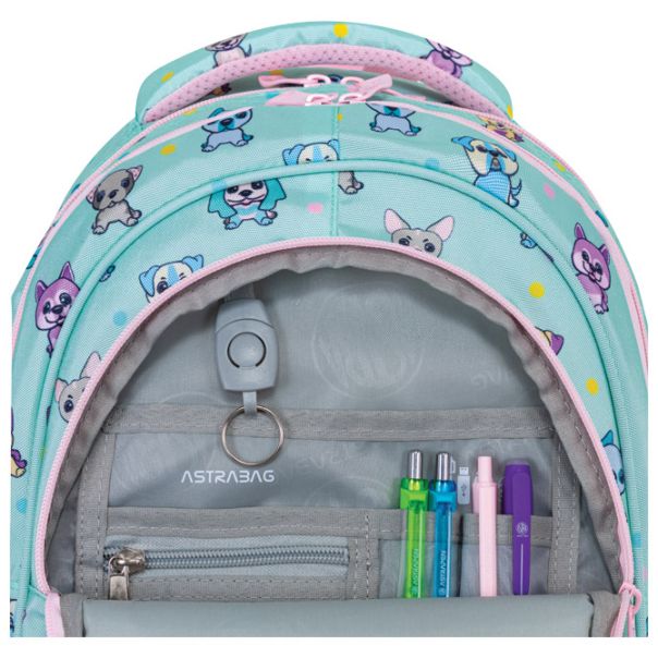 ASTRABAG Ranac đački anatomski 3zipa AB330 Puppie's World 502024002 tirkizni - EP3021803