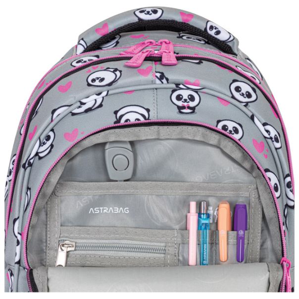 ASTRABAG Ranac đački anatomski 3zipa AB330 Panda 502024010 sivi - EP3021806