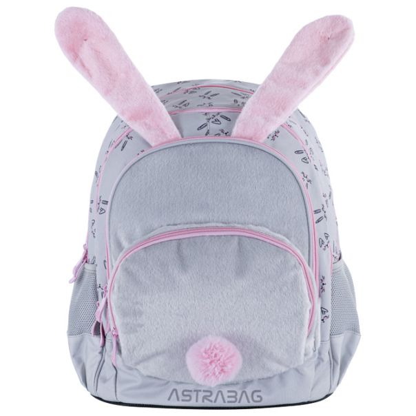 ASTRABAG Ranac đački anatomski 3zipa 1džep AB340 Honeybunny 502023076 sivo-roze - EP3021815