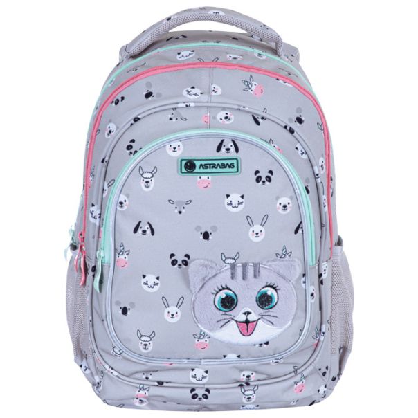 ASTRABAG Ranac đački anatomski 3zipa AB330 Kitty The Cute 24./25.502023070 sivi - EP3021818