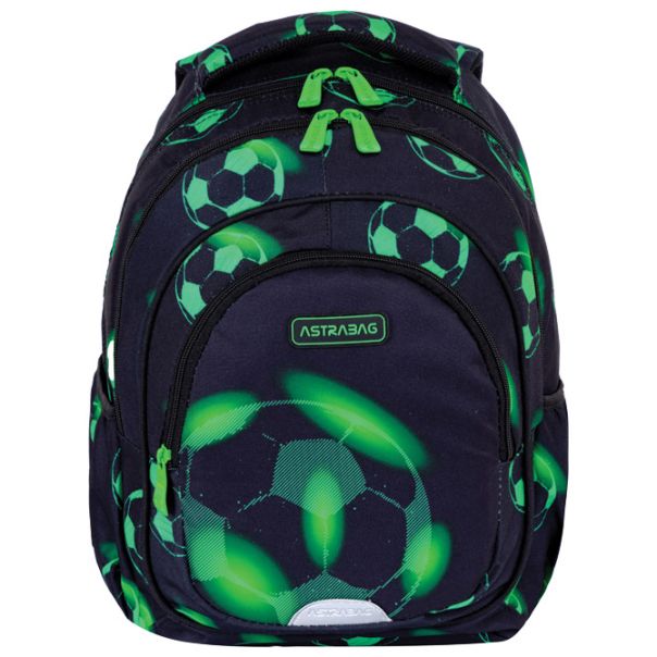 ASTRABAG Ranac đački anatomski 3zipa AB330 Neo Football 24./25.502024101 crno-zeleni - EP3021827