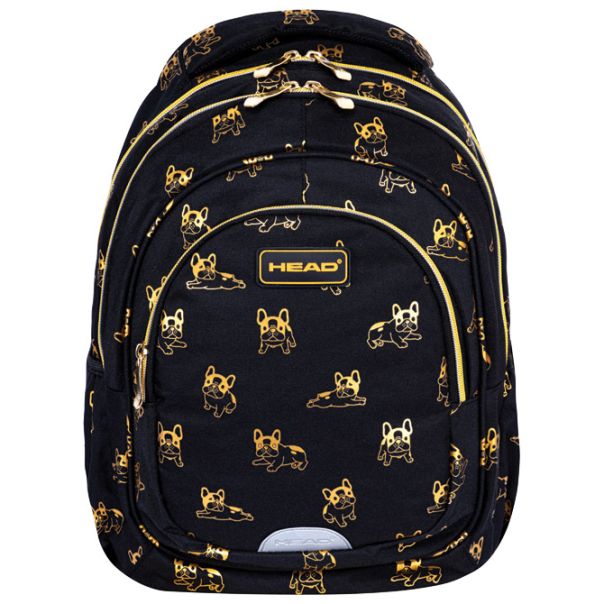 HEAD Ranac đački anatomski 3zipa AB330 Golden Frenchie 24.502024027 crno-zlatni - EP3021833