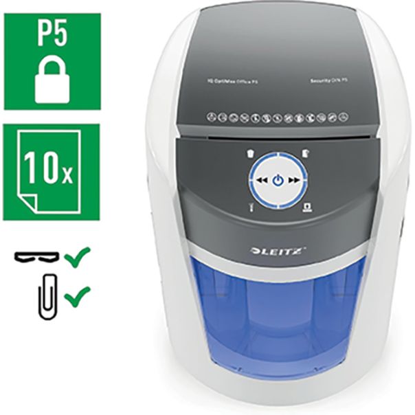 LEITZ Uništivač dokumentacije (mikro) OptiMax Office 3600000 belo-sivi - EP2873461