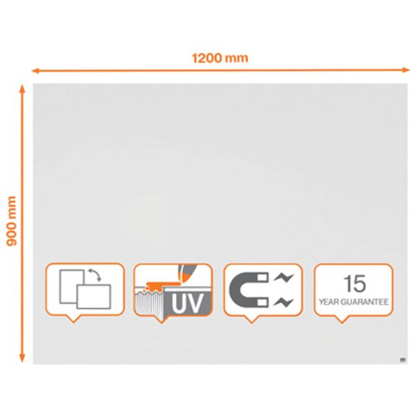 NOBO Tabla magnetna bez okvira 120x90cm  Infinity 915715 bela - EP2873464
