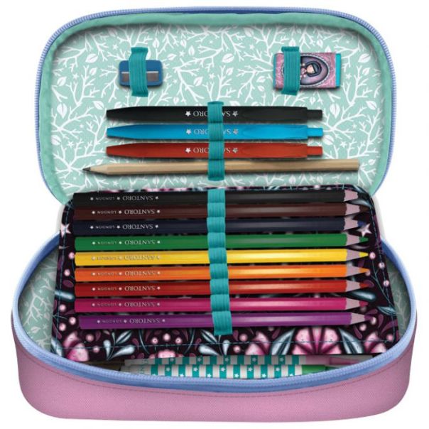 SANTORO Pernica puna ovalna 1zip 1preklop Woodland Wildflower Gorjuss 1046GJ24 - EP2870570