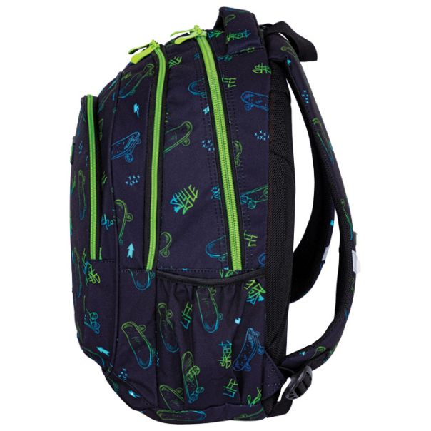 HEAD Ranac đački anatomski 2zipa 1džep veći AB300 Skate Lifestyle 24.502024115 crno-zeleni - EP2981250