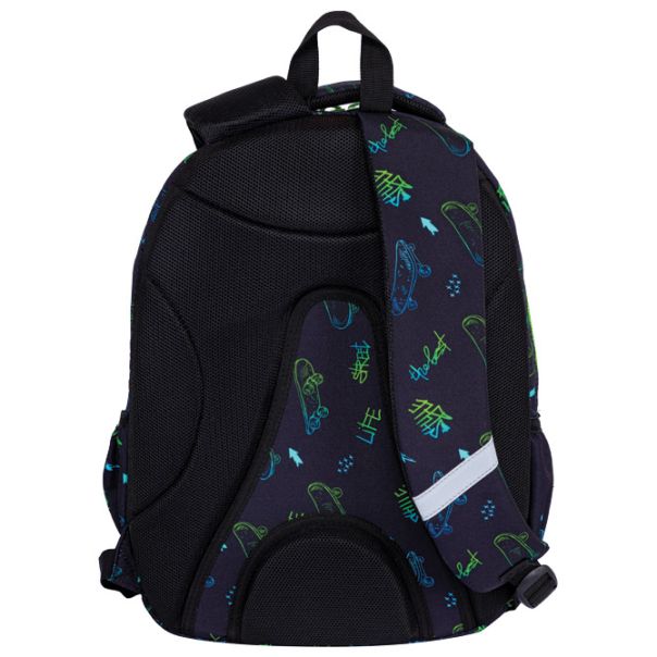 HEAD Ranac đački anatomski 2zipa 1džep veći AB300 Skate Lifestyle 24.502024115 crno-zeleni - EP2981250