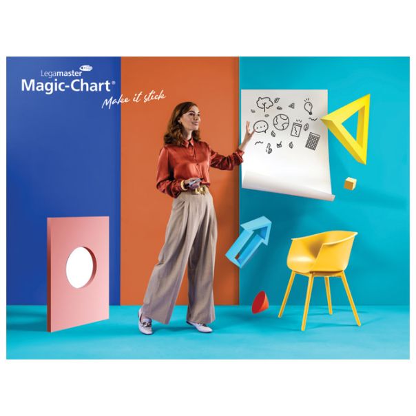 LEGAMASTER Folija bela tabla u rolni 60x80cm+marker Magic-Chart pk25 7-159100 blister - EP2873506