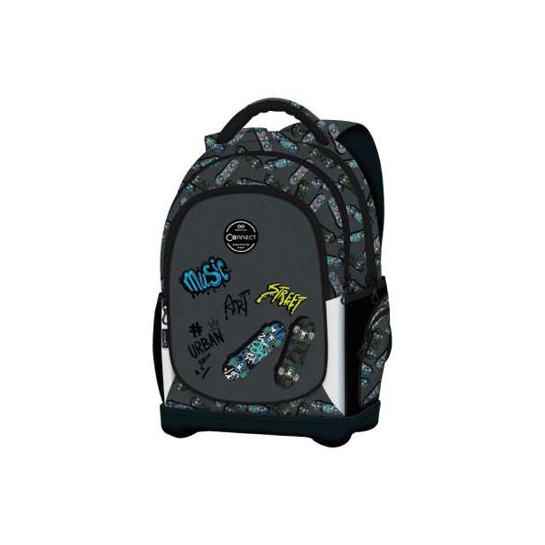 CONNECT Ranac đački anatomski lagan Urban Art 40227 sivo-crni - EP2870675