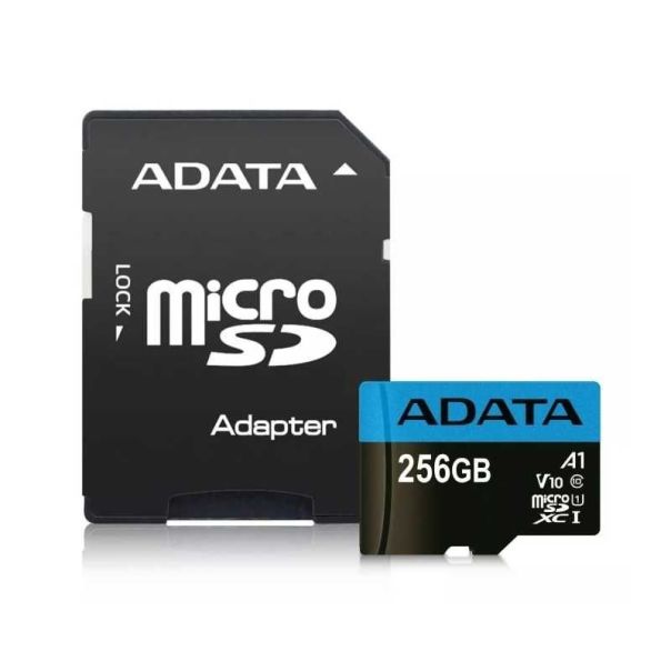 ADATA memoriska kartica MICRO SD.256GB  + SD adapter AUSDX256GUICL10A1-RA1 - 0001120839