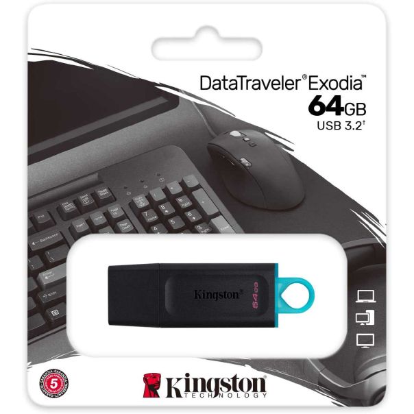 KINGSTON USB flash memorija 64GB DataTraveler Exodia, crna - 0001189101