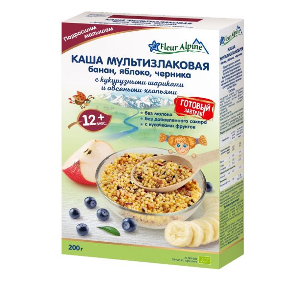 Fleur Alpine musli BANANA, JABUKA, BOROVNICA, od 12 meseci, 200 g - EP3284264