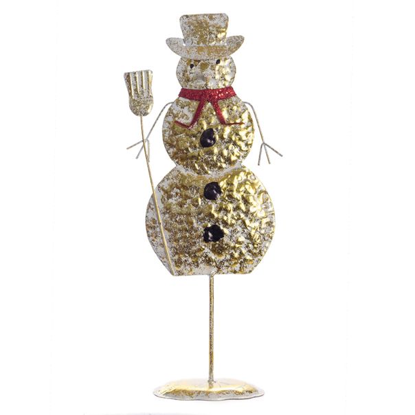 ENA Novogodišnja dekoracija metalni Sneško 55cm, zlatna - 19760-1