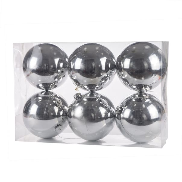 ENA Set novogodišnjih ukrasa 15cm 6/1, silver - 18355-1