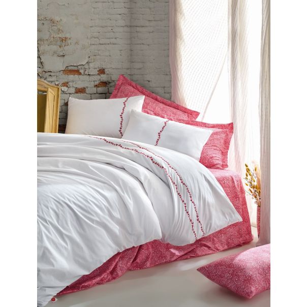 ENA Posteljina set crveno bela 6/1 double Majestic - 22946-1