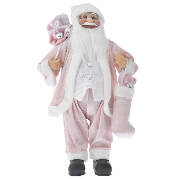 ENA Novogodišnja figura Deda Mraz 60cm, roze - 24844-1