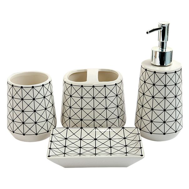 ENA Set za kupatilo crno beli 4/1 - 25287-1