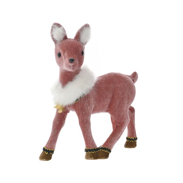ENA Novogodišnja figura bambi 18x8x22cm, roze - 26723