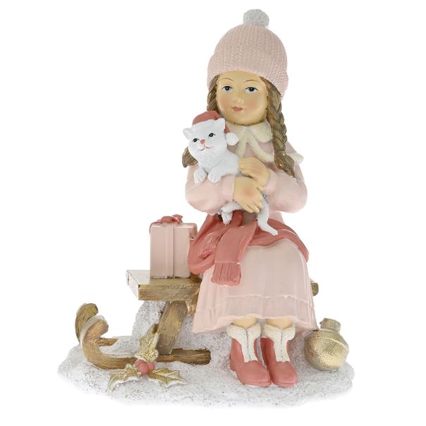 ENA Novogodišnja dekorativna figura devojčica 14x9x17.5cm - 26881