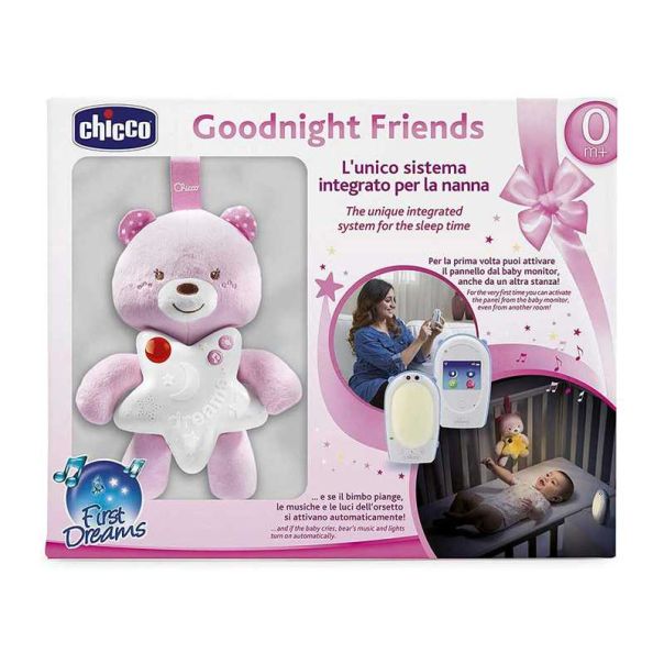 CHICCO Meda za laku noć  set audio monitor - roze - 00009380100000