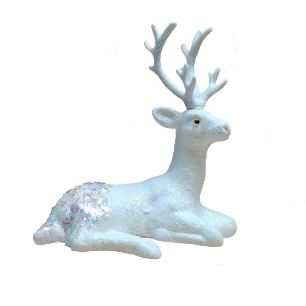 ENA Novogodišnja figura Irvas 19x19cm, bela - 29413