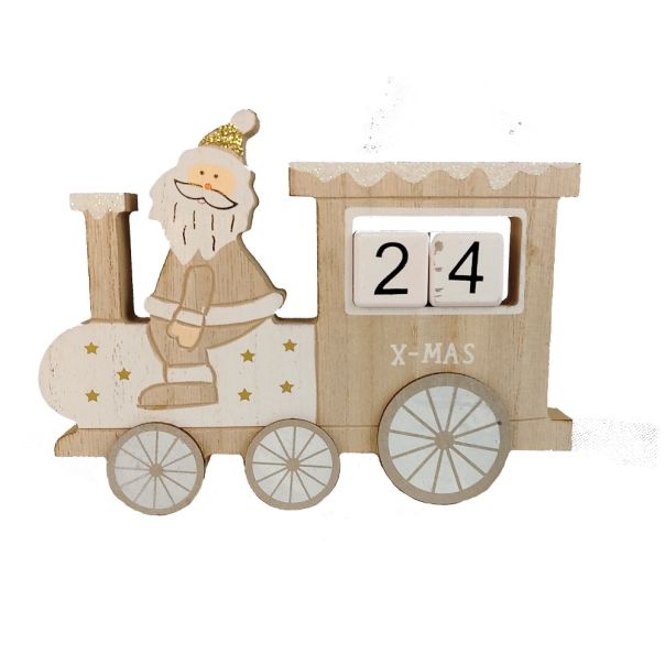 ENA Novogodišnji dekorativni drveni kalendar 18x2x13cm - 29416-1