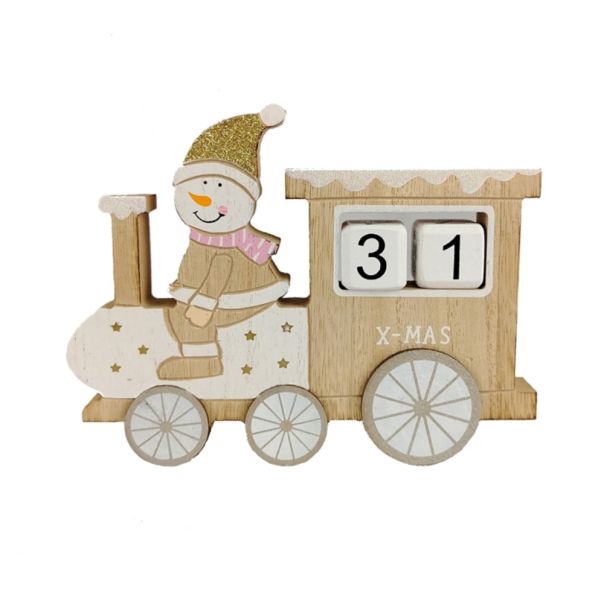 ENA Novogodišnji dekorativni drveni kalendar 18x2x13cm - 29416-2