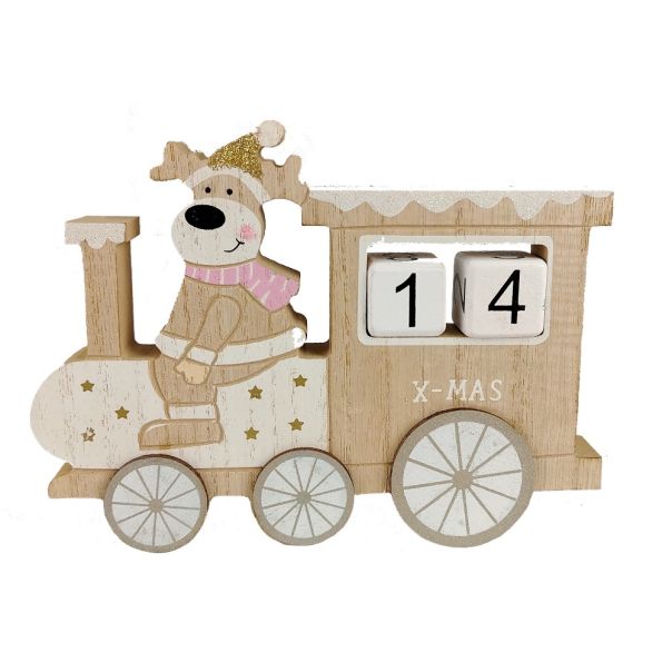 ENA Novogodišnji dekorativni drveni kalendar 18x2x13cm - 29416-3