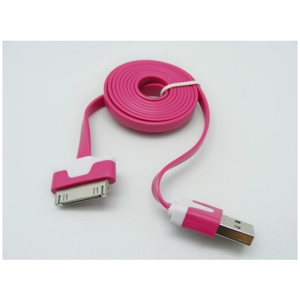 Kabel iPhone 4 FLAT hot pink 3m. - EP2447843