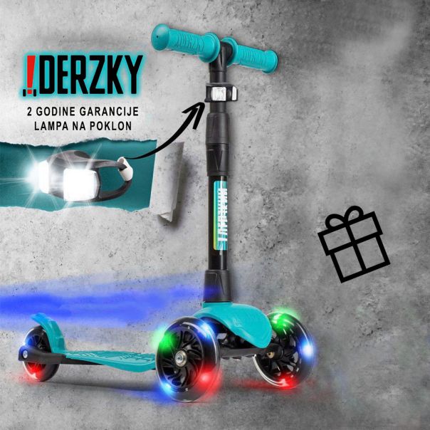 DERZKY Trotinet Baby 1-5 godina tirkizna - 003-0-19-16-I