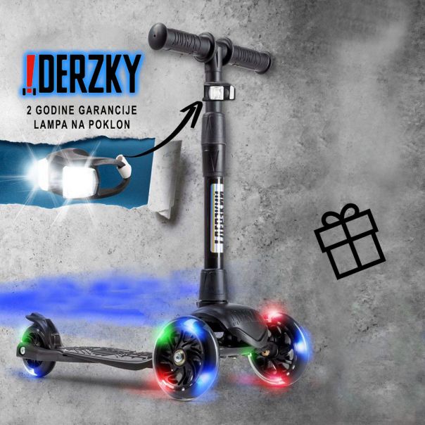 DERZKY Trotinet Baby 1-5 godina crna - 003-0-19-19-I