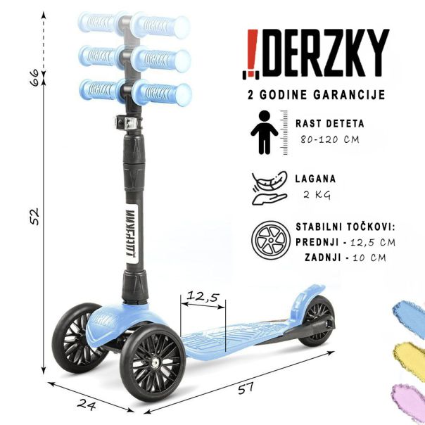 DERZKY Trotinet Baby Style 1-5 godina pastelno plava - 003-1-19-213-I