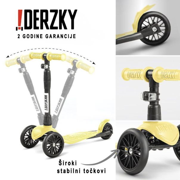 DERZKY Trotinet Baby Style 1-5 godina pastelno zuta - 003-1-19-216-I