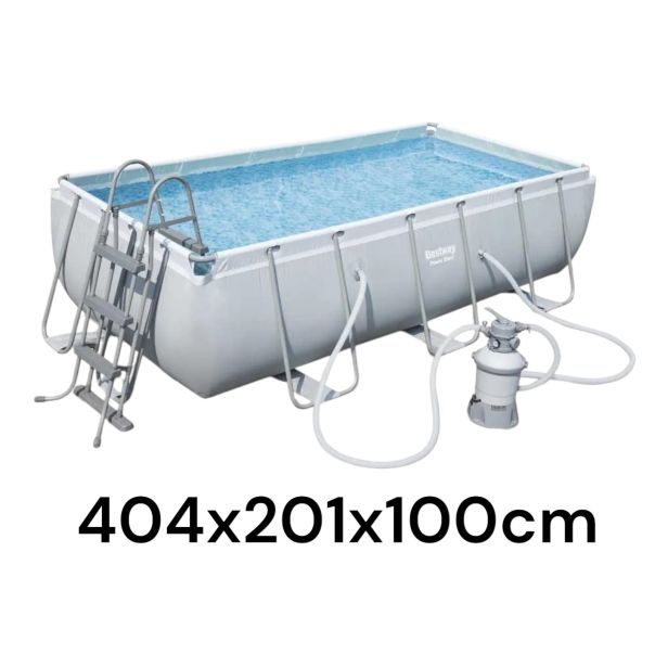 BESTWAY Bazen sa metalnom konstrukcijom, filter pumpom i merdevinama 404x201x100cm Power Steel - 4013-1