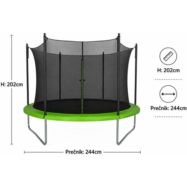 Trambolina sa metalnim okvirom 244cm RDE-08-03-01 - EP3269822