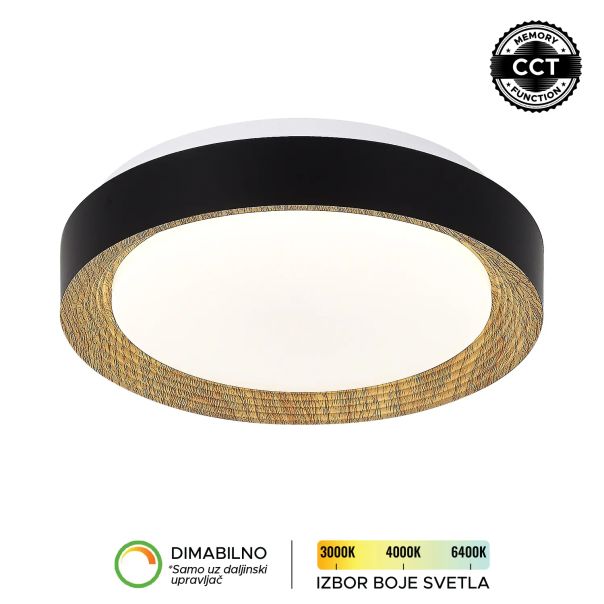 FORMA LED plafonjera 28W 3000K-6400K LP-405-28R BK+WD - EP2927381
