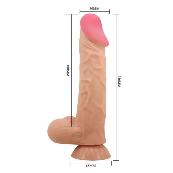 Vibro dildo sa kozicom koja se pomera 24cm - 008104ZRG