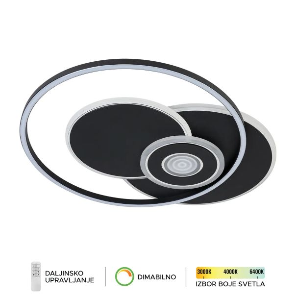 FORMA LED plafonska lampa 36W 3000K,4000K,6400K F2103-36C BK - EP2927414
