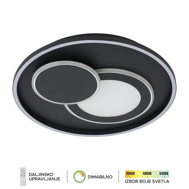 FORMA LED plafonska lampa 24W 3000K,4000K,6400K F2106-24C BK - EP2927441