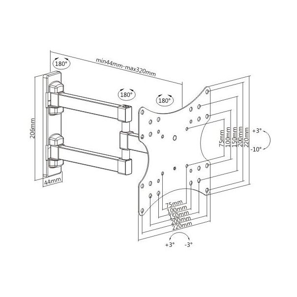 KETTZ Nosač za TV zglobni TVN-5903 13