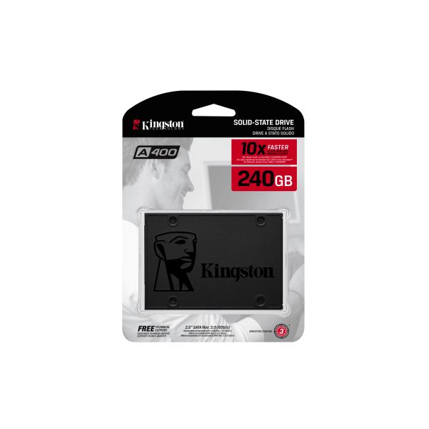 KINGSTON A400 240GB SSD, 2.5” 7mm, SATA 6 Gb/s, Read/Write: 500 / 350 MB/s - SA400S37-240G