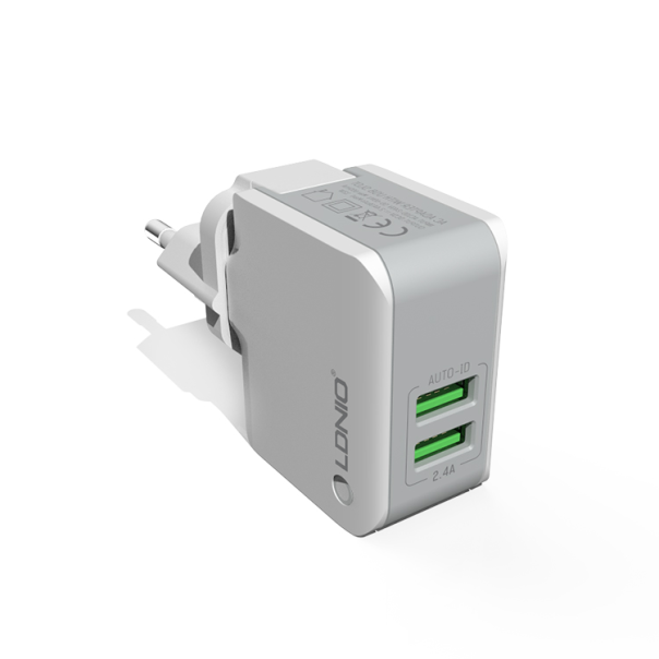 Kućni punjač LDNIO A2203 dual USB 2.4A + Micro USB kabel beli - 020370