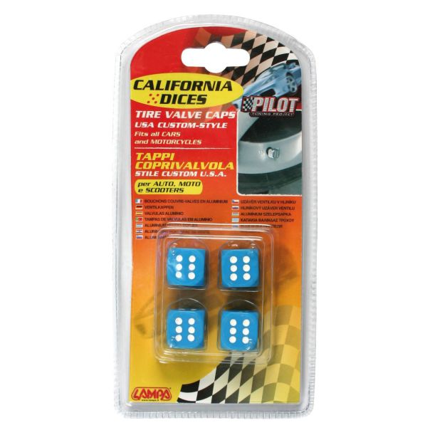 LAMPA ACCESSORIES Kapice ventila plavo-bele kockice 4kom - 02463