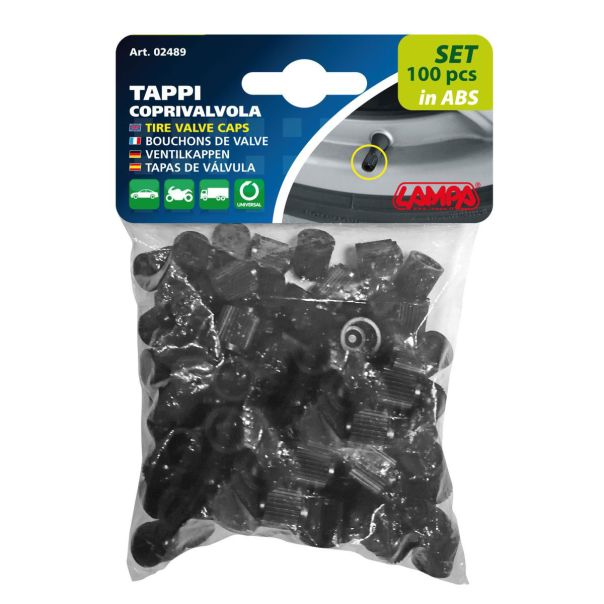 LAMPA ACCESSORIES Kapice ventila plastične set 100kom - 02489