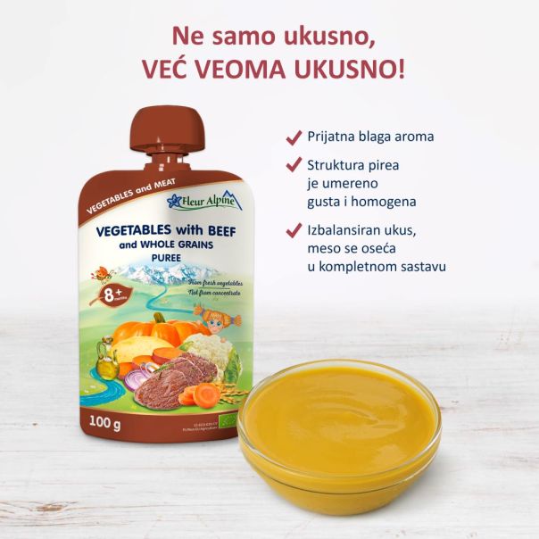 Fleur Alpine organski pire od povrća sa govedinom 8+, 100gr - 000390-1