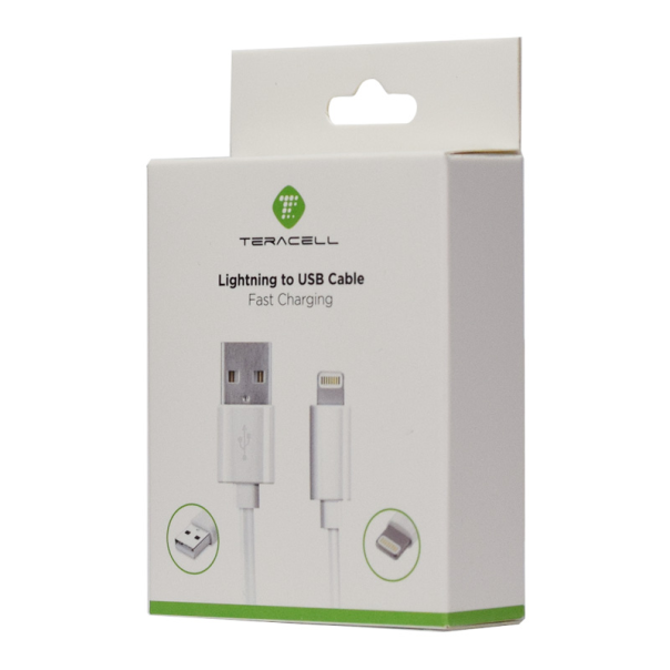 Kabel Teracell Plus iPhone 2A Lightning beli 2m - 027113