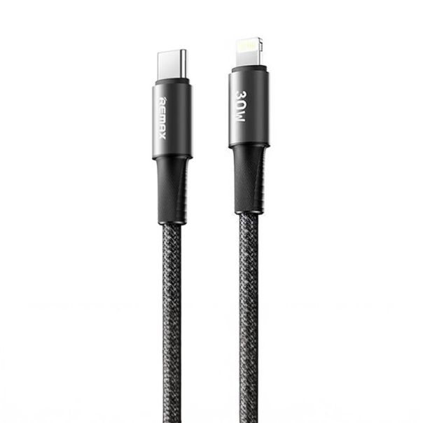 Data kabl REMAX Velocity CB25 Fast charging 30W Type C na iPhone lightning 1.2M crni - 223634