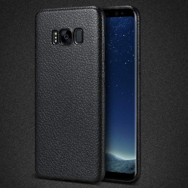 Maska za Samsung A6s (2018) crna Leather Look - 029961