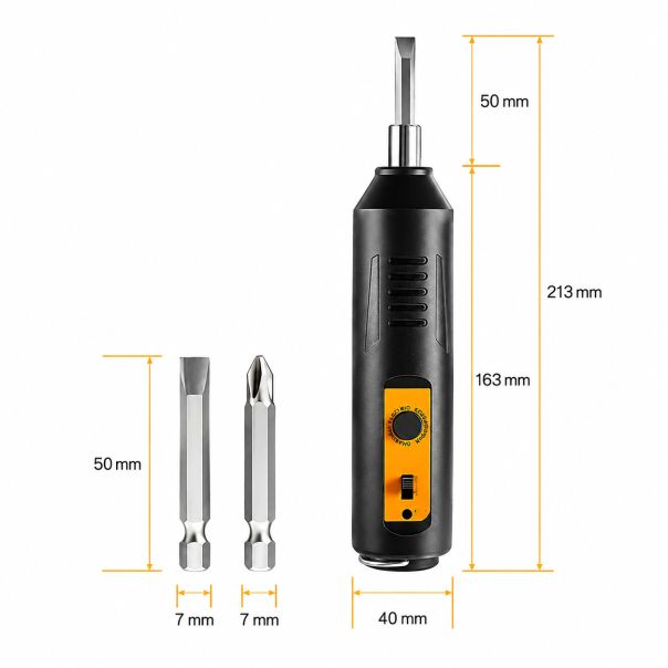 Mini električni odvijač, 213×40 mm, USB punjenje - EP3221622